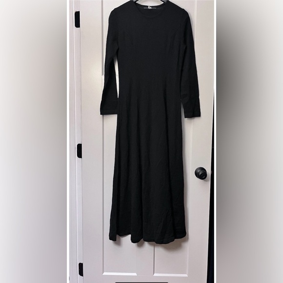 Peruvian Connection Baby Alpaca Wool  Maxi Sweater Dress Black Cozy S princess - Picture 1 of 7